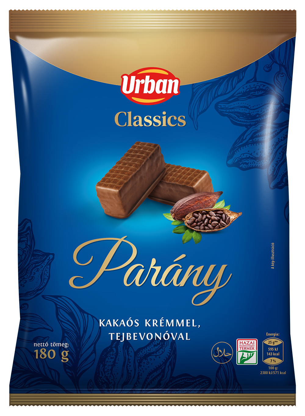 URBAN CLASSICS tejparány, kakaós krémmel tejbevonóval 180g